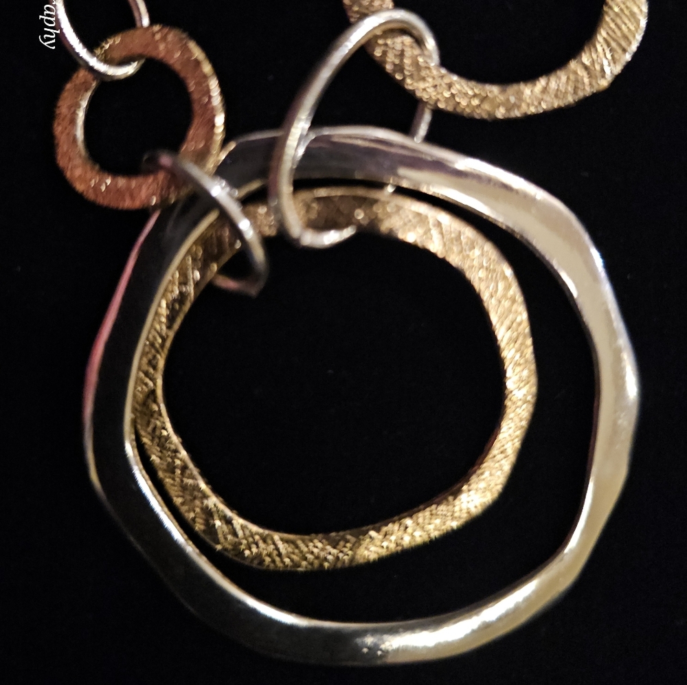Elegant Gold and Silver Hoop Necklace
